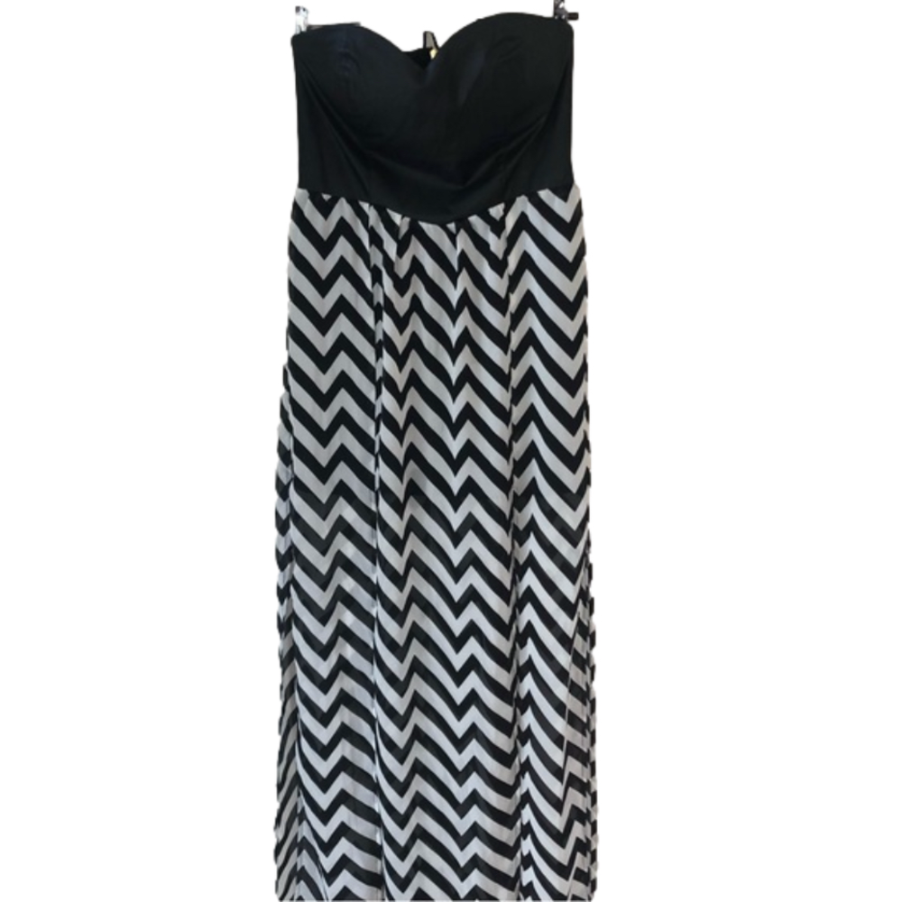 Sans Souci Strapless Mini Dress with Sheer Maxi Overskirt/Small